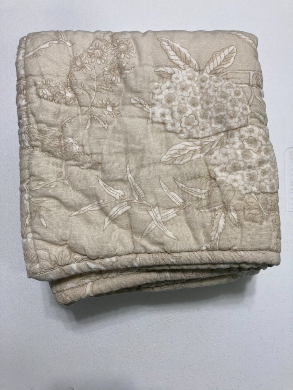 Ballard Desings Jardin Toile Quilted Sham Set Of 2 Cotton Linen Botanical Shabby